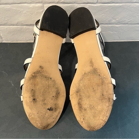 Talbots sz 7 Keri bow white vachetta leather strappy bow sandals - Picture 9 of 15